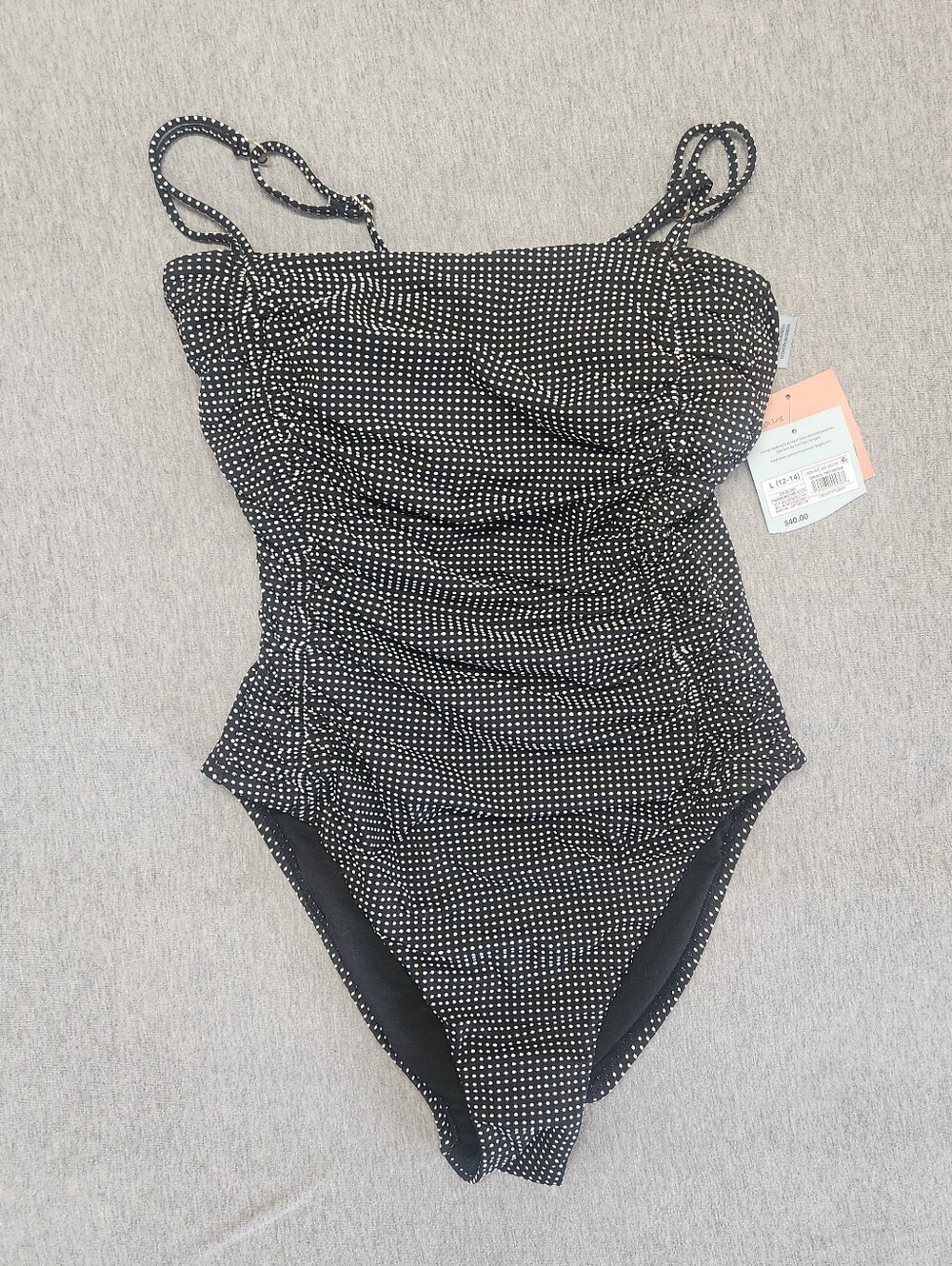 Shade & Shore Women’s Swiss Dot Texture Tunneled High‑Leg One‑Piece Swimsuit